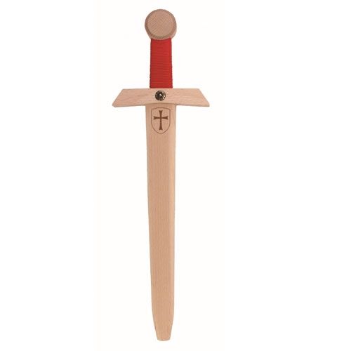 Zwaard tempelridder met rood gevest - 50 cm
