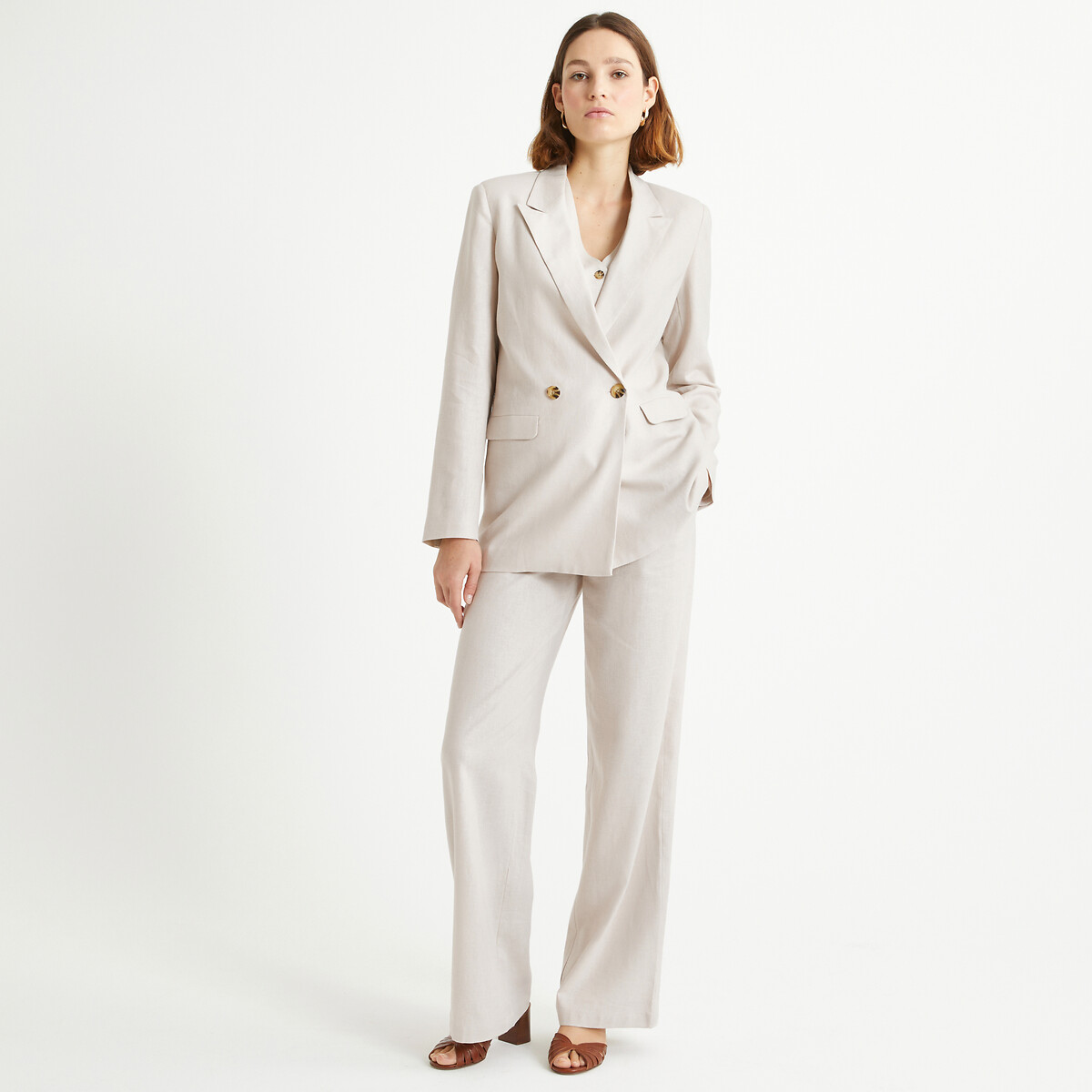 ANNE WEYBURN<br>Camisa de força, linho misto