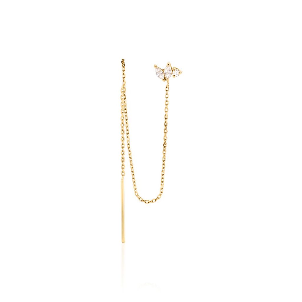 Bijoux D'oreilles Jarvis Plaqué Or Jaune Oxyde De Zirconium