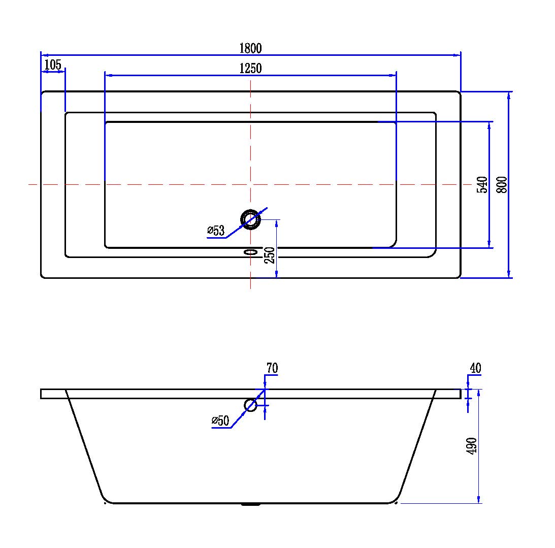 Mueller San Marino Duo inbouw ligbad 180x80cm mat wit