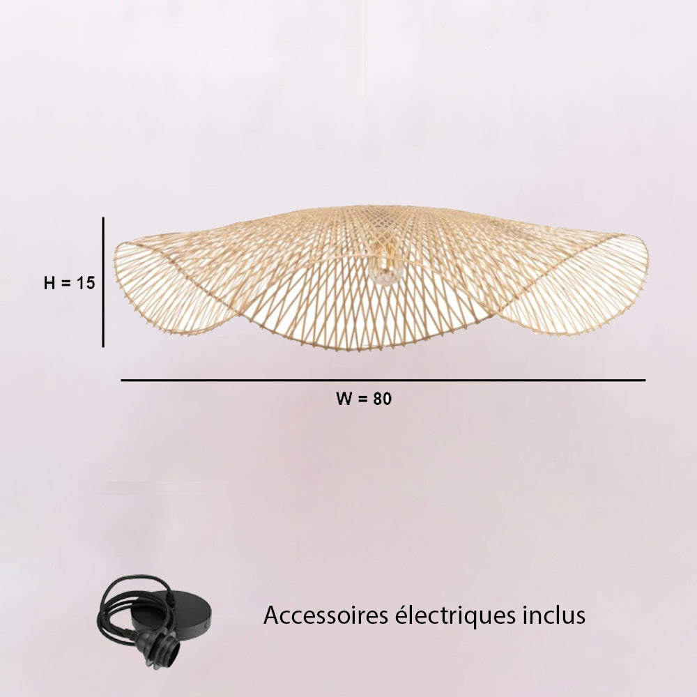 Abat-jour pour suspension - sofia - bambou - naturel - cezare - ø80cm