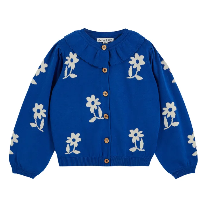 Emile et Ida Cardigan Fleurs | Bleu