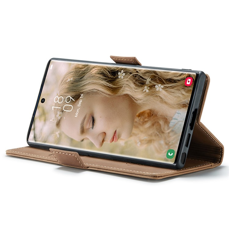 Samsung Galaxy S24 Ultra Leder Tasche Flip Wallet Etui mit Kartenfächern - Braun