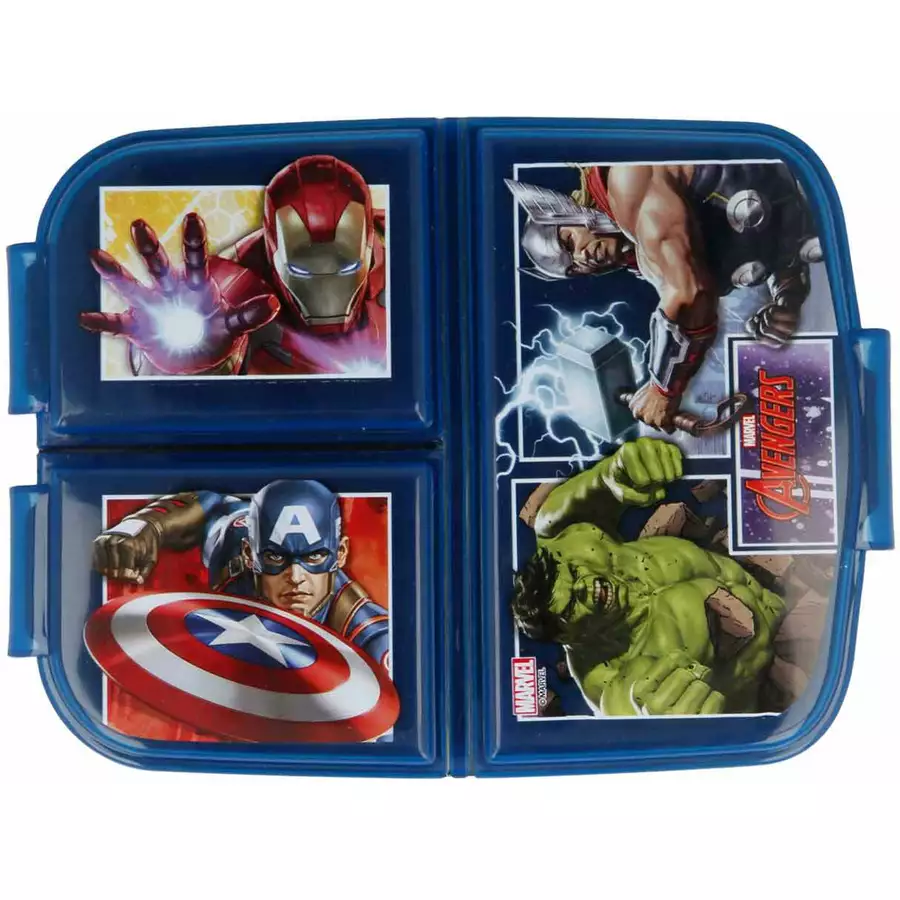 Stor 3-Fächer-Brotdose Avengers blau