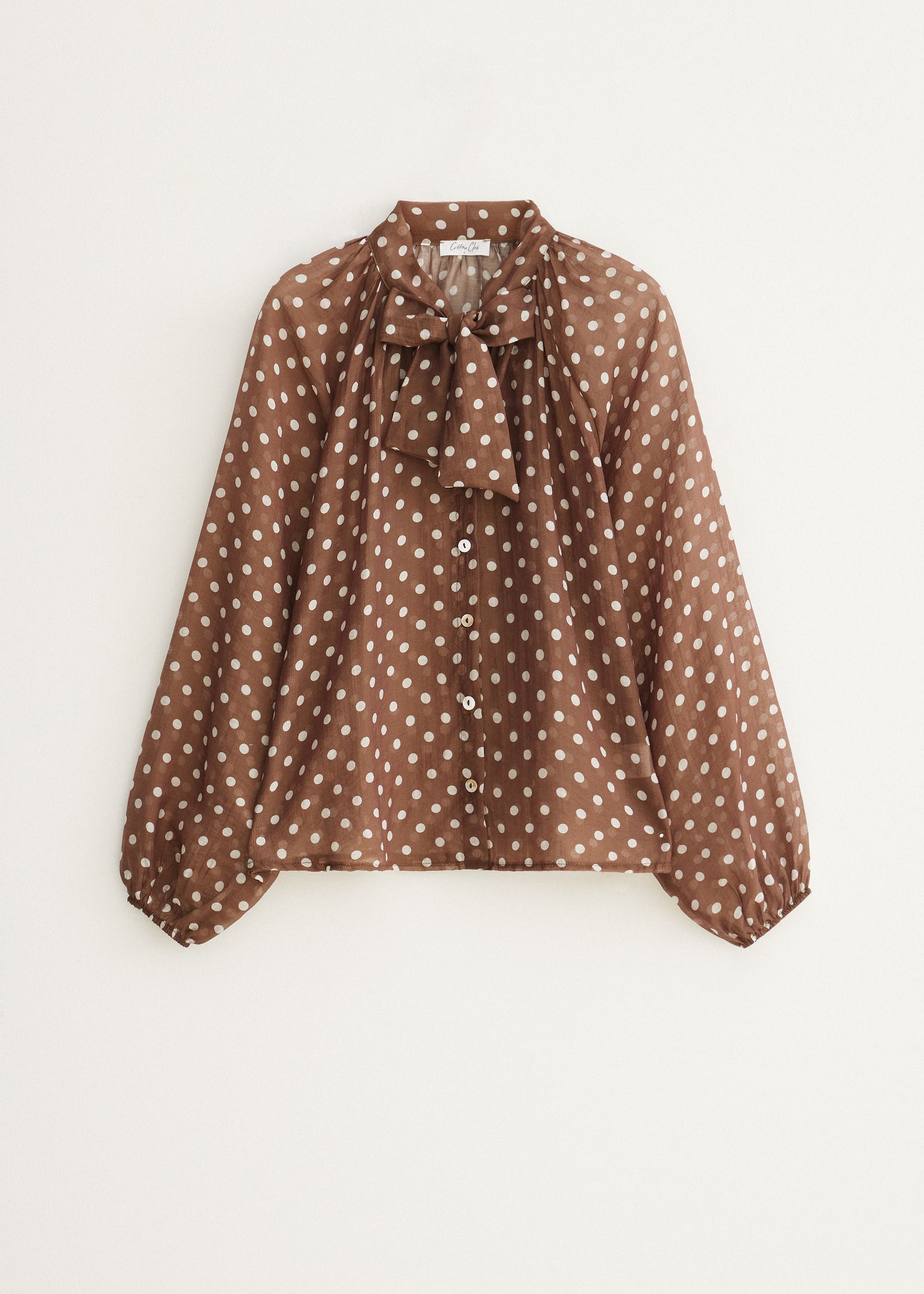 Polkadot blouse met strik