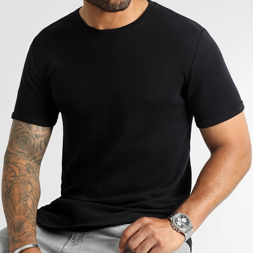 Tee Shirt Oversize Texturé Waffle 2970 Noir