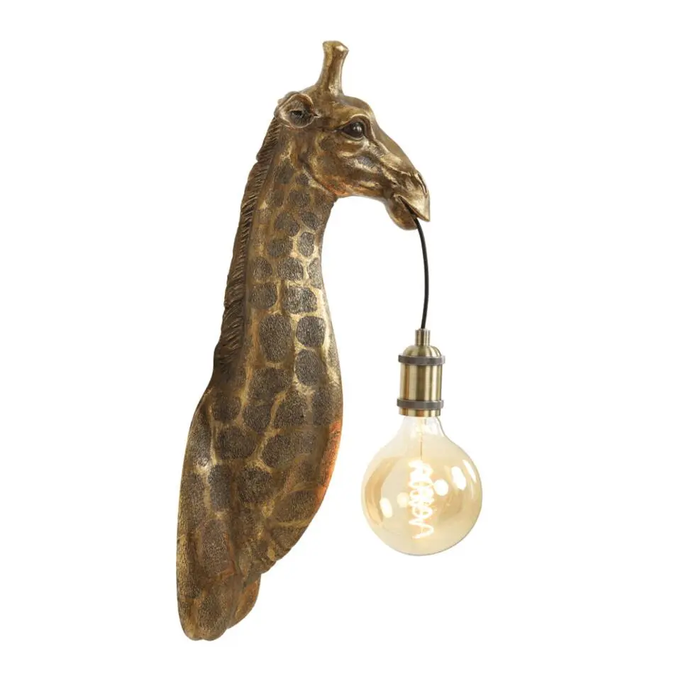 Wandlamp Giraffe - Antiek Brons - 20.5x19x61cm