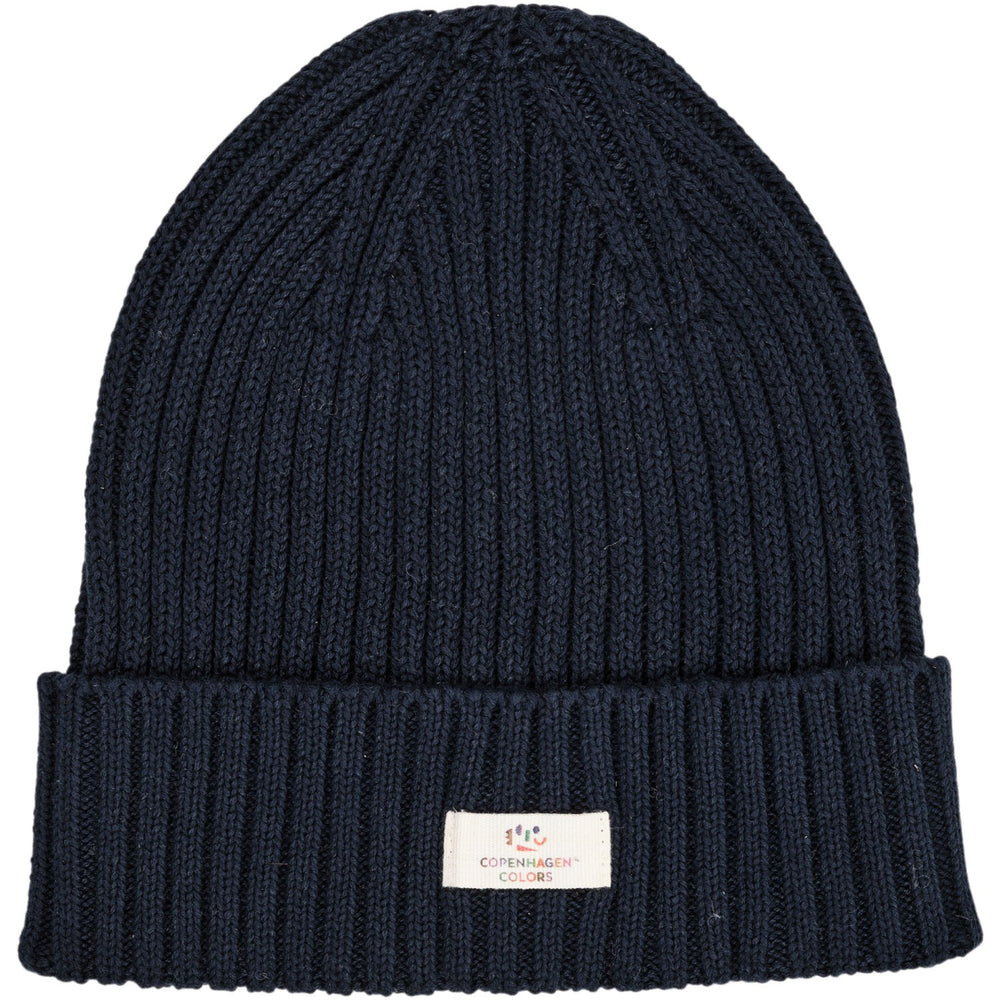Køb Copenhagen Colors Navy Cotton Knitted Classic Beanie