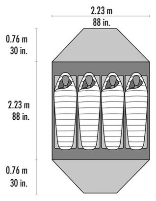 Tente Autoportante MSR Elixir 4 V2 Vert