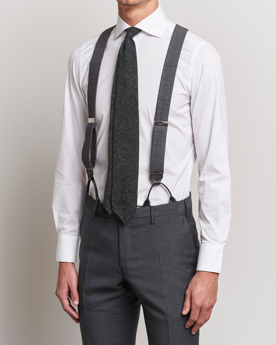 Albert Thurston Donegal Tweed Braces 40mm Dark Grey