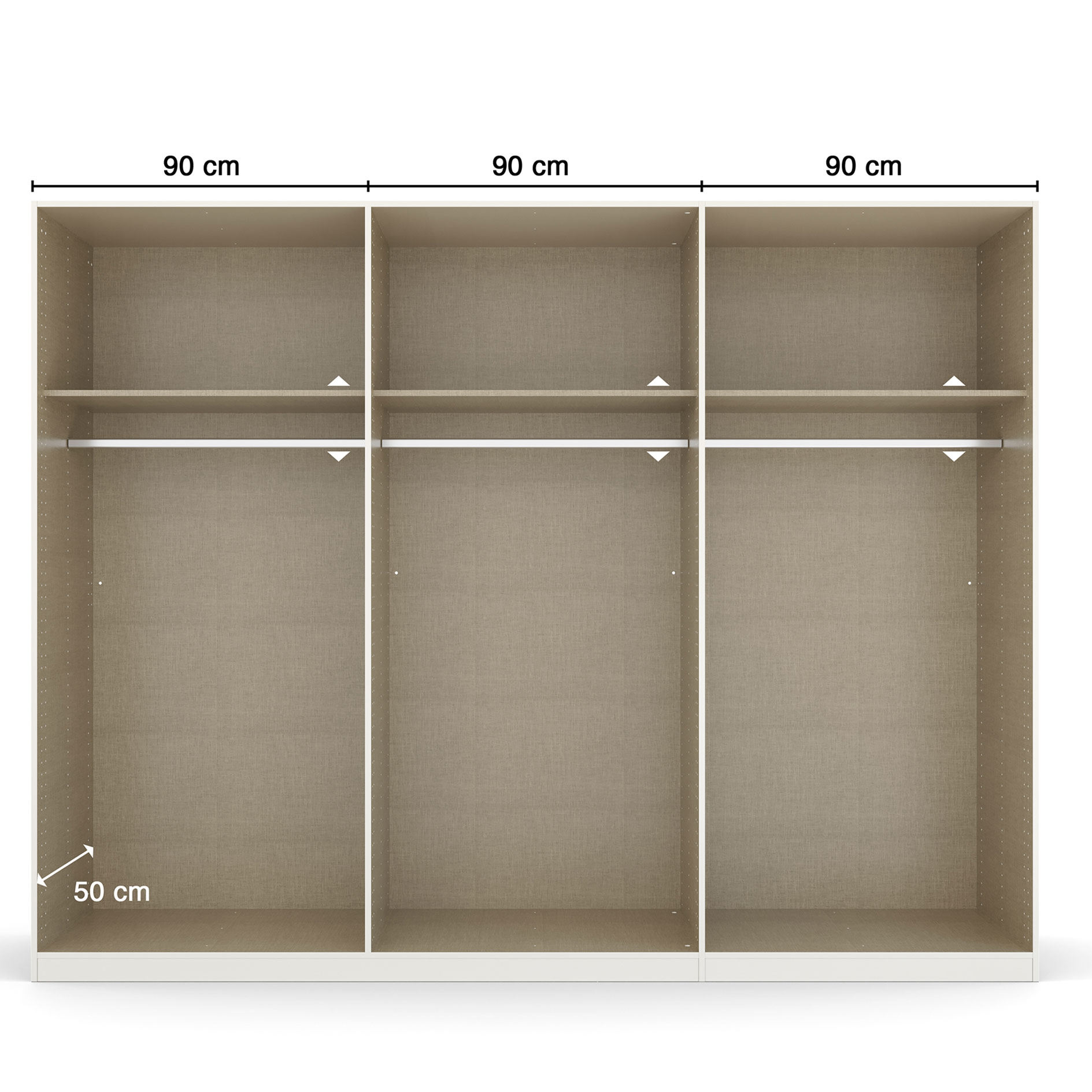 Drehtürenschrank - alpinweiß matt - alpinweiß - 271 cm