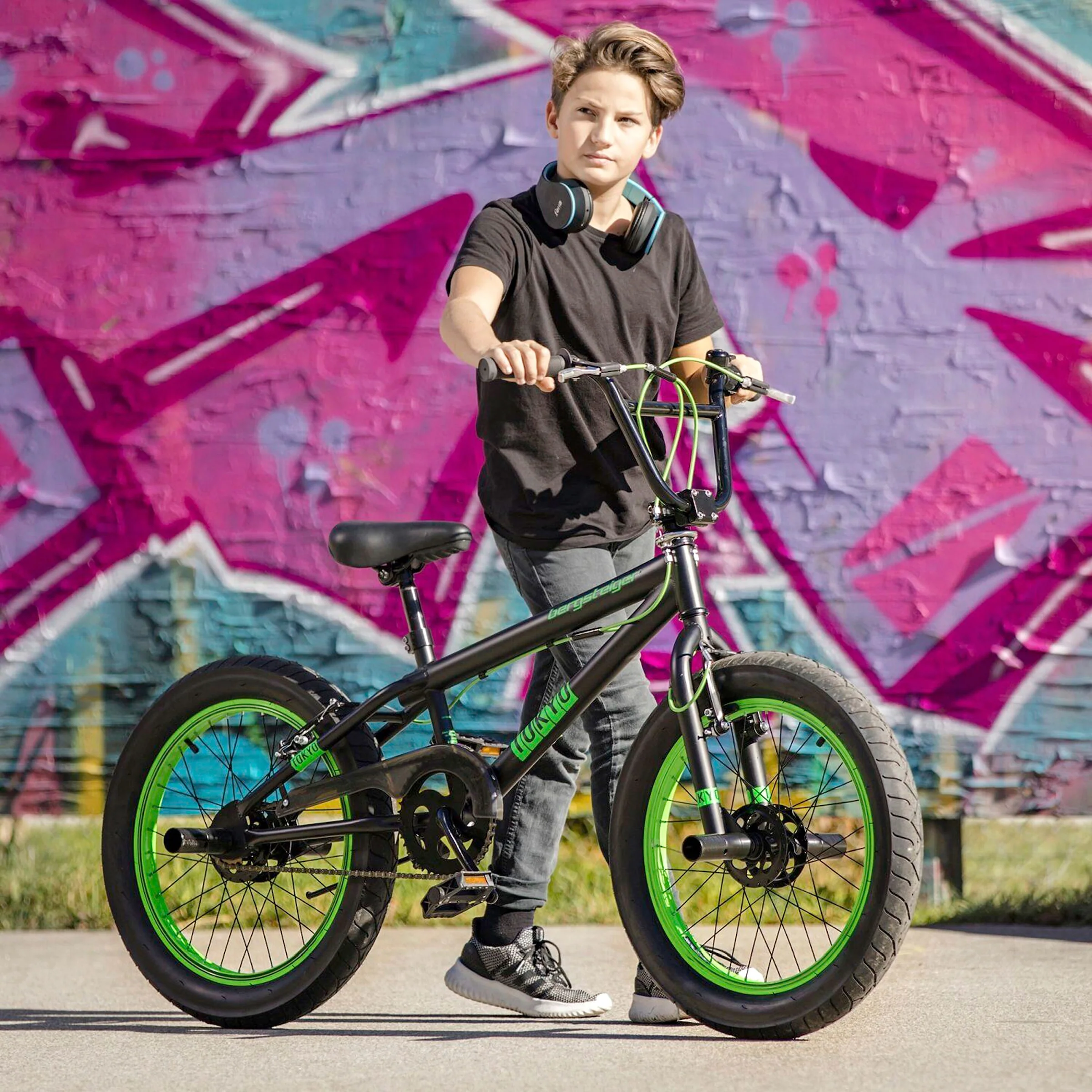 Bergsteiger BMX-Fahrrad Tokyo 20 Zoll black/green