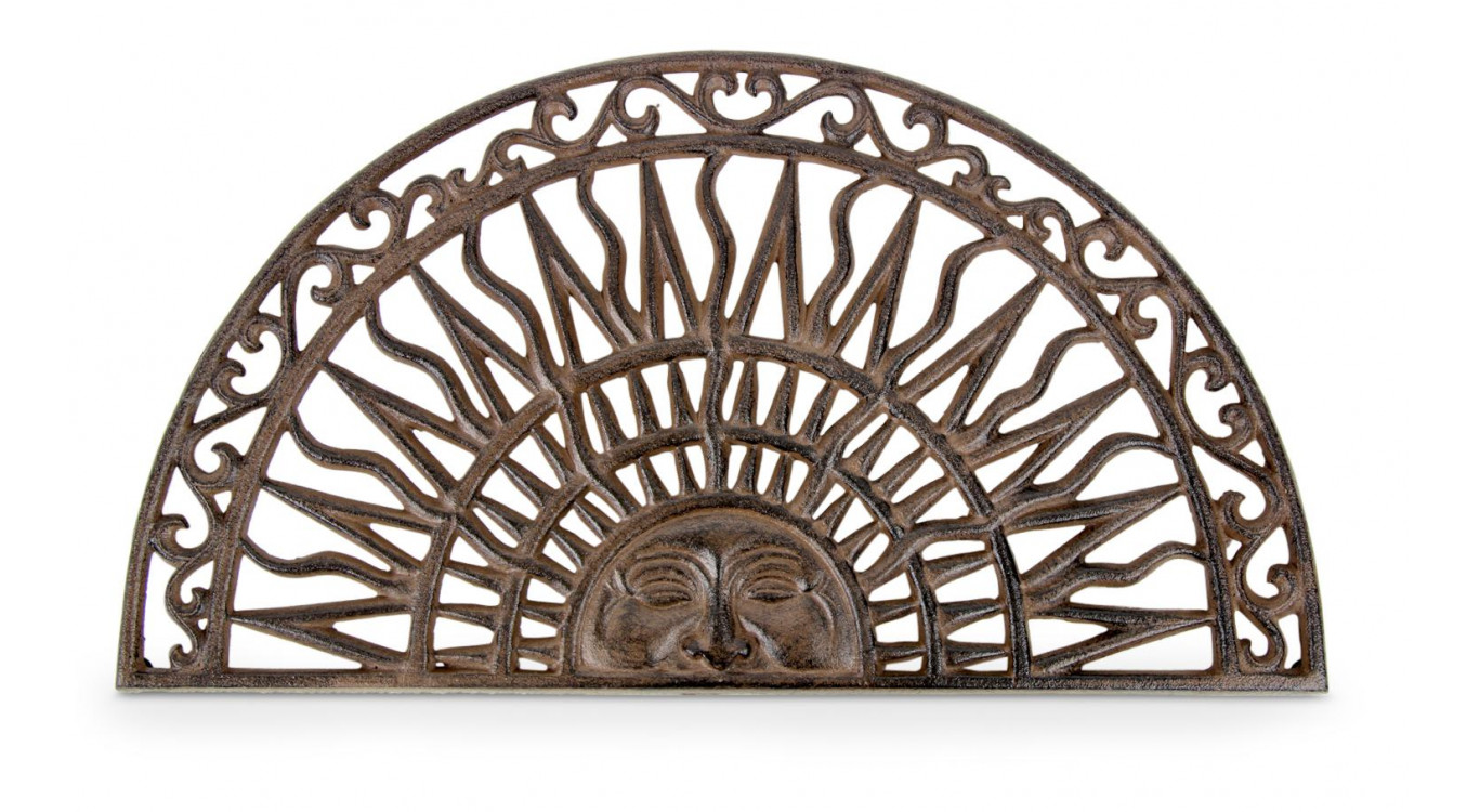 Paillasson demi lune fonte marron 69.5x2.5x37.5cm