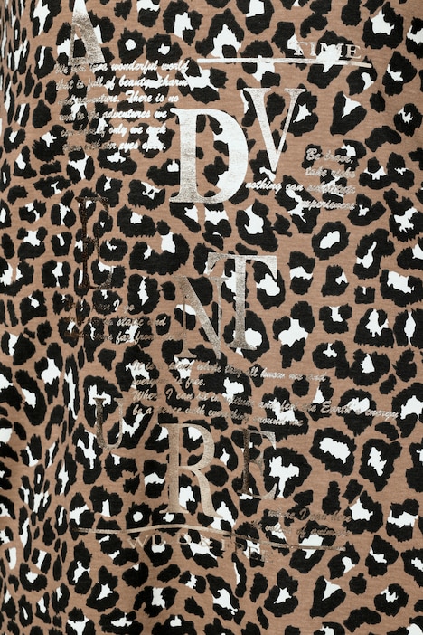 Longshirt, Animalprint, Schriftdruck, Zipfelsaum