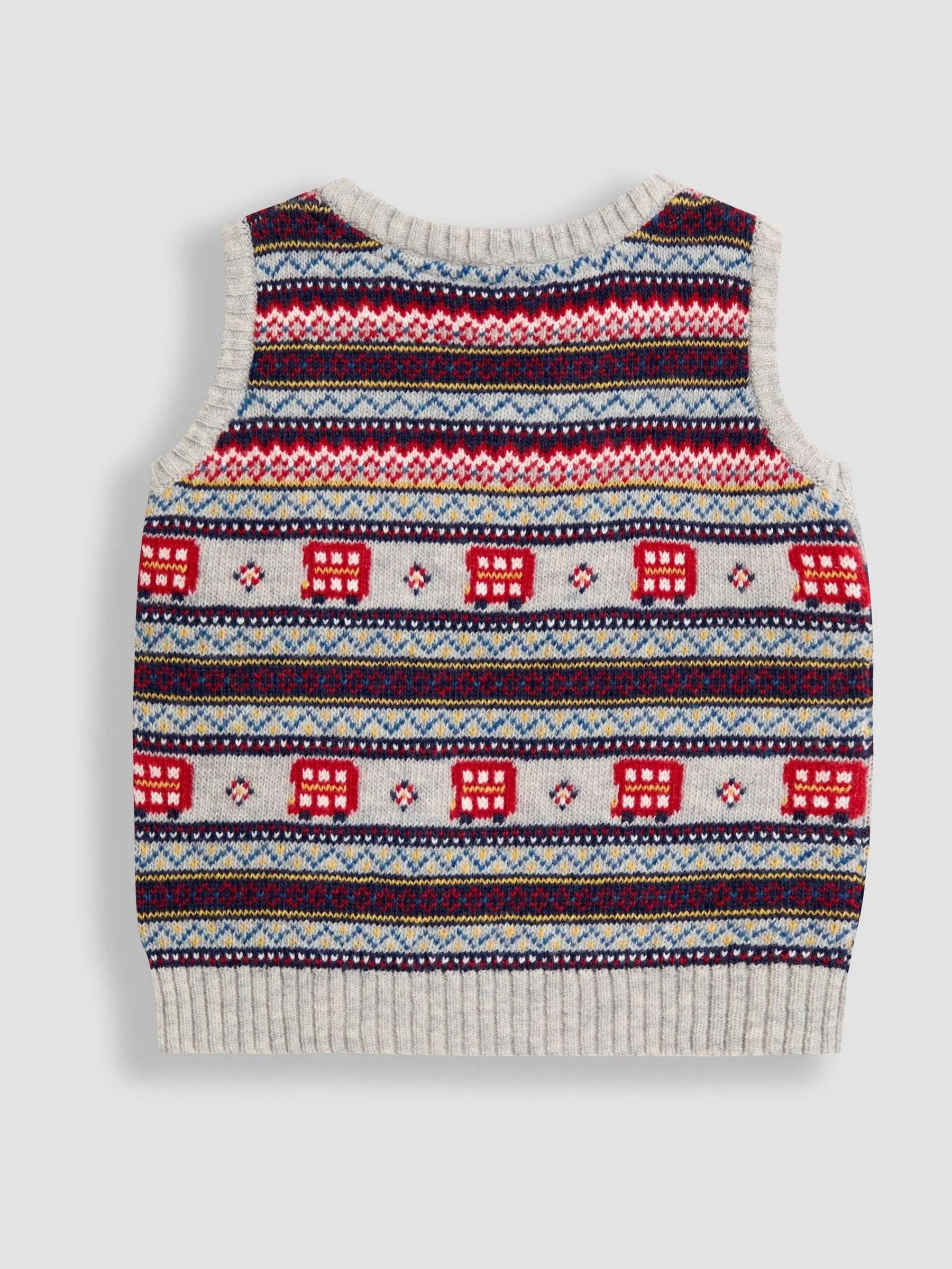 Grijze Londense bus - JoJo Maman Bébé tanktop met fairislemotief