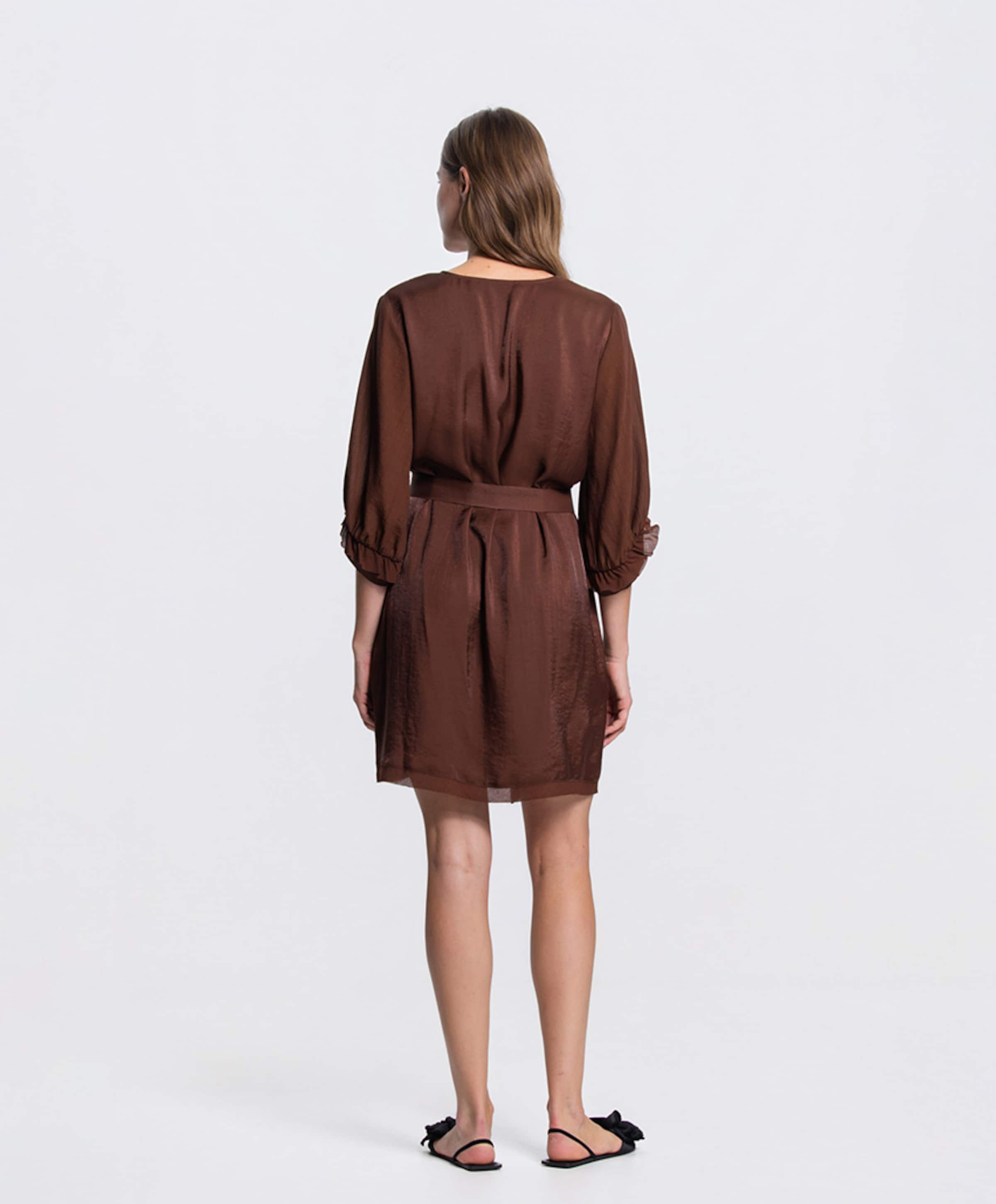 JANSEN Amsterdam Dames jurk bruin