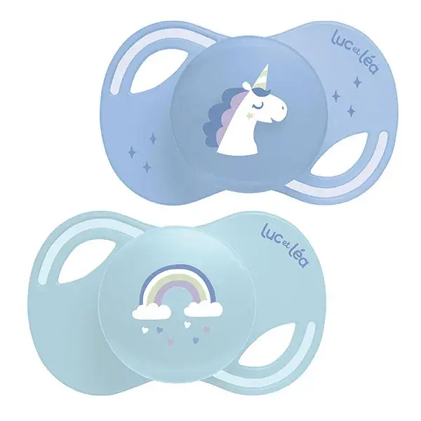 Luc et Léa Collection 2 Sucettes Anatomiques Tetine Extra-slim +18 mois Licorne