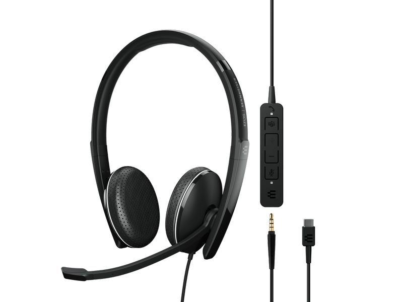 EPOS Headset ADAPT 165T Duo USB-C, Klinke Abelgebundenes, beidseitiges Headset mit 3.5-mm-Klinkenstecker und USB-C-Konnektivität