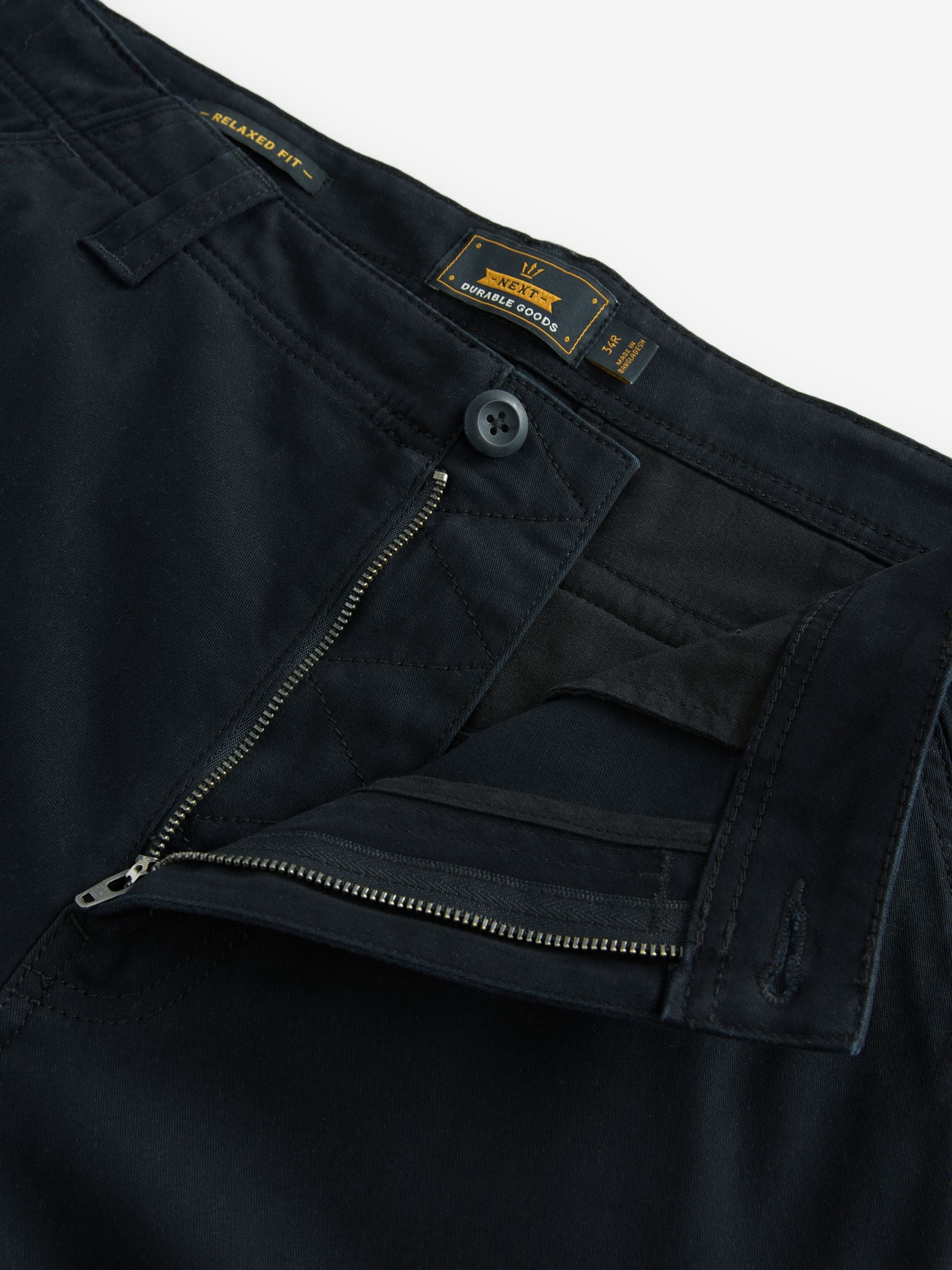 Zwart - Relaxed fit - Katoenen cargostretchbroek