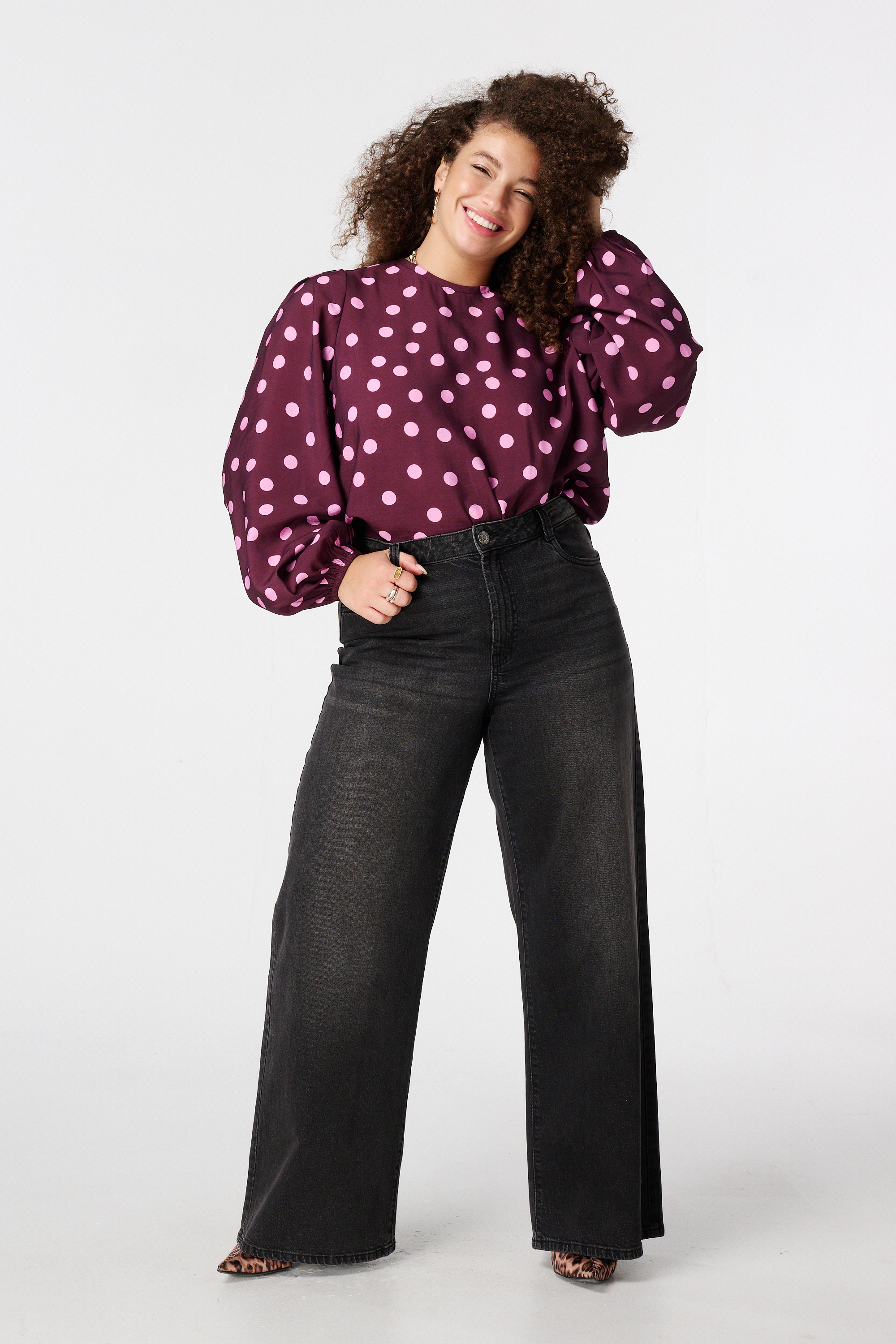 Polka dot blouse Multi Red