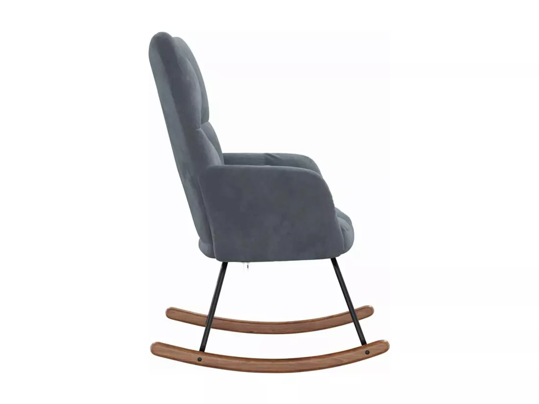 Chaise à bascule Gris foncé Velours