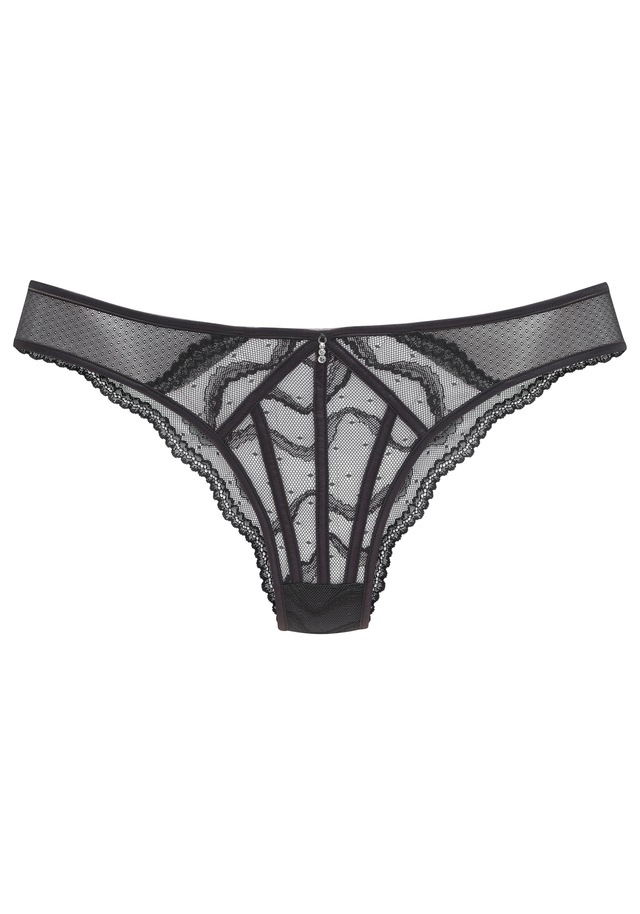 LASCANA Tanga , mit dekorativen Satinbändern, transparente Unterwäsche, Reizwäsche