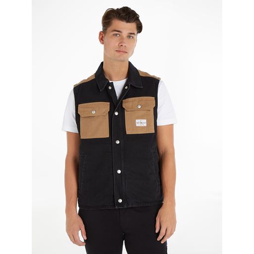 Calvin Klein Jeans Denim Vest, Denim Black, XL