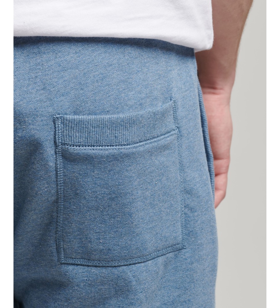 Shorts de malha Superdry Vintage com logo bordado azul