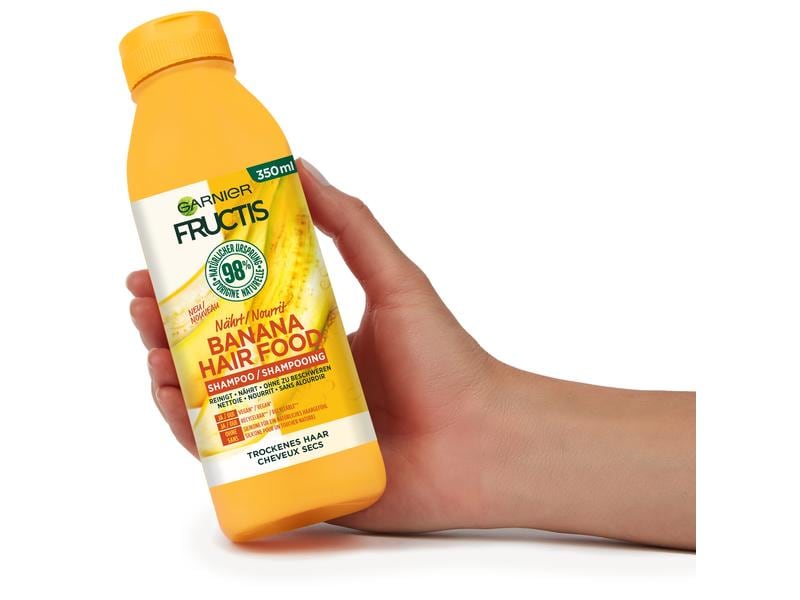 Garnier Fructis Shampoo Banana 350 ml Plfegendes Haarshampoo ohne zu beschweren