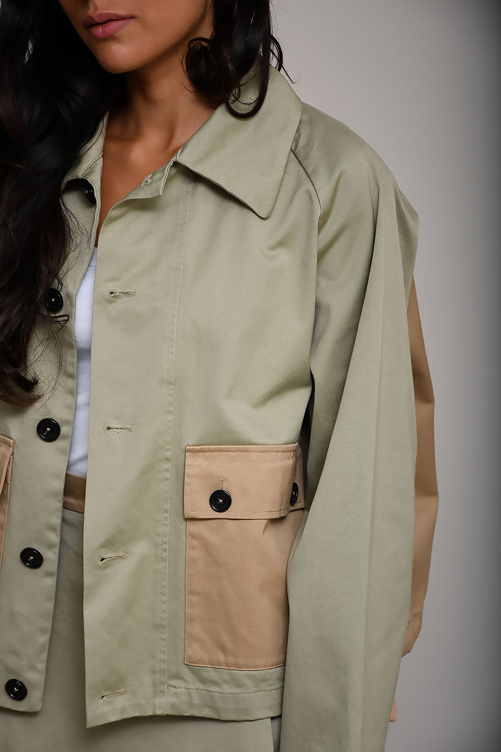 Aria cotton patchwork coat