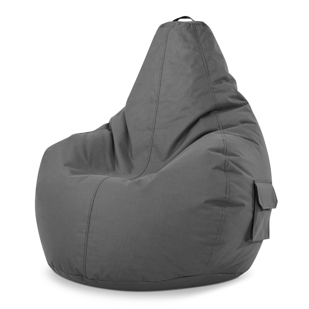Green Bean Zitzak met rugleuning 80x70x90cm - Gaming stoel met 230L vulling, comfortabel, zacht, wasbaar - Zitzak vloerkussen, loungestoel, voetenbank, relaxstoel, gamerstoel, grijs