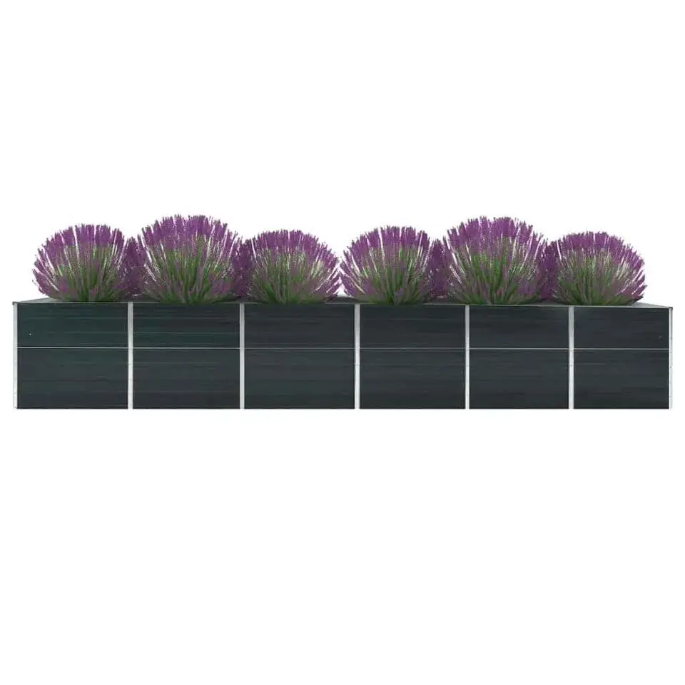 vidaXL - Verhoogde Tuinbak - Antraciet - Staal