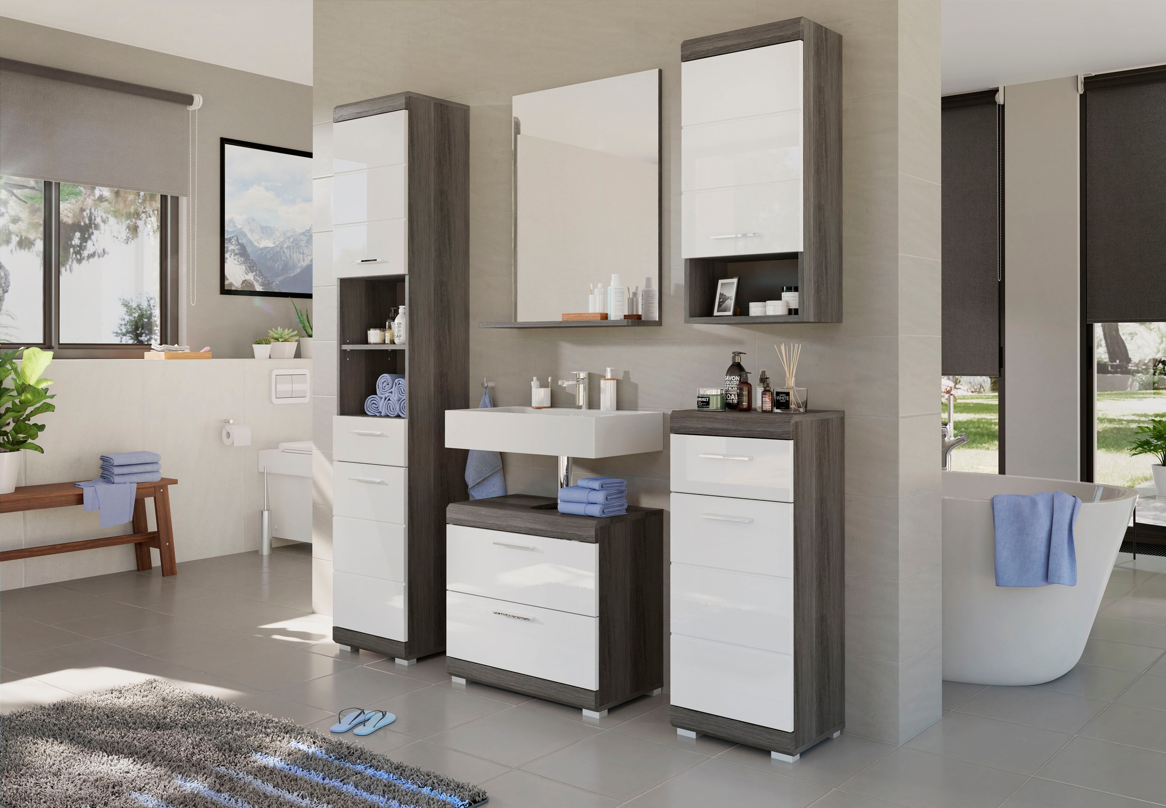INOSIGN Badspiegel »SIENA, Breite 60cm, 1 Ablageboden, hochwertiges Spiegelglas« in verschiedenen Farben erhältlich, Badmöbel, Spiegel, Badezimmer