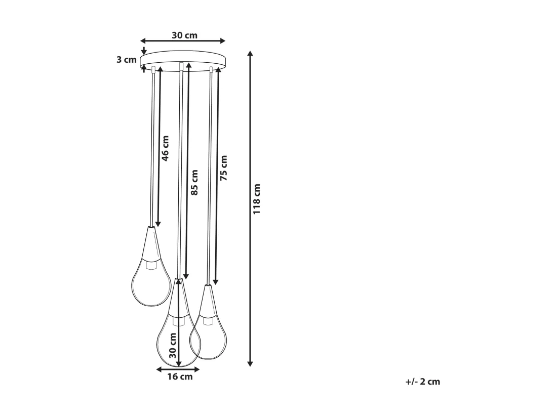 Lampe suspension VESLE Verre Laiton