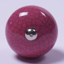 Keramik Möbelknopf, handglasiert, pink, Ø 3,5 cm günstig bestellen