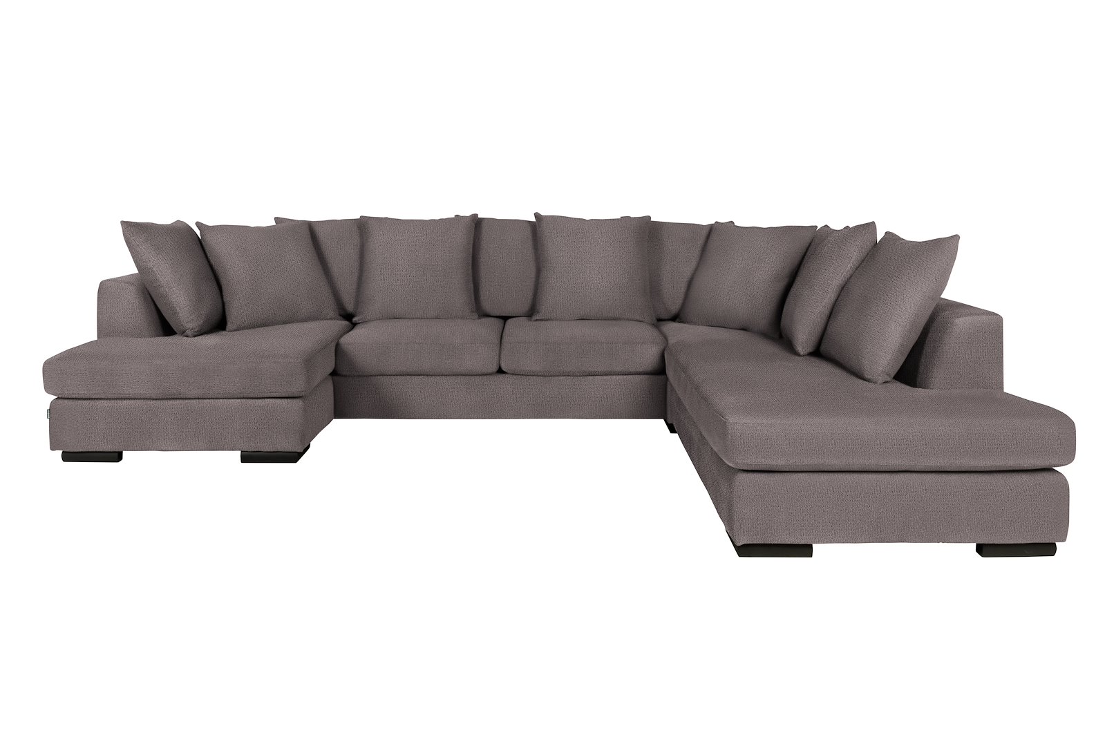 Paso Doble Night U-sofa Divan høyre, 2-seter og Åpen ende venstre, hjørne,. I tekstil Mito Antracite, EU komfort med sort treben 5cm, Promotion 1