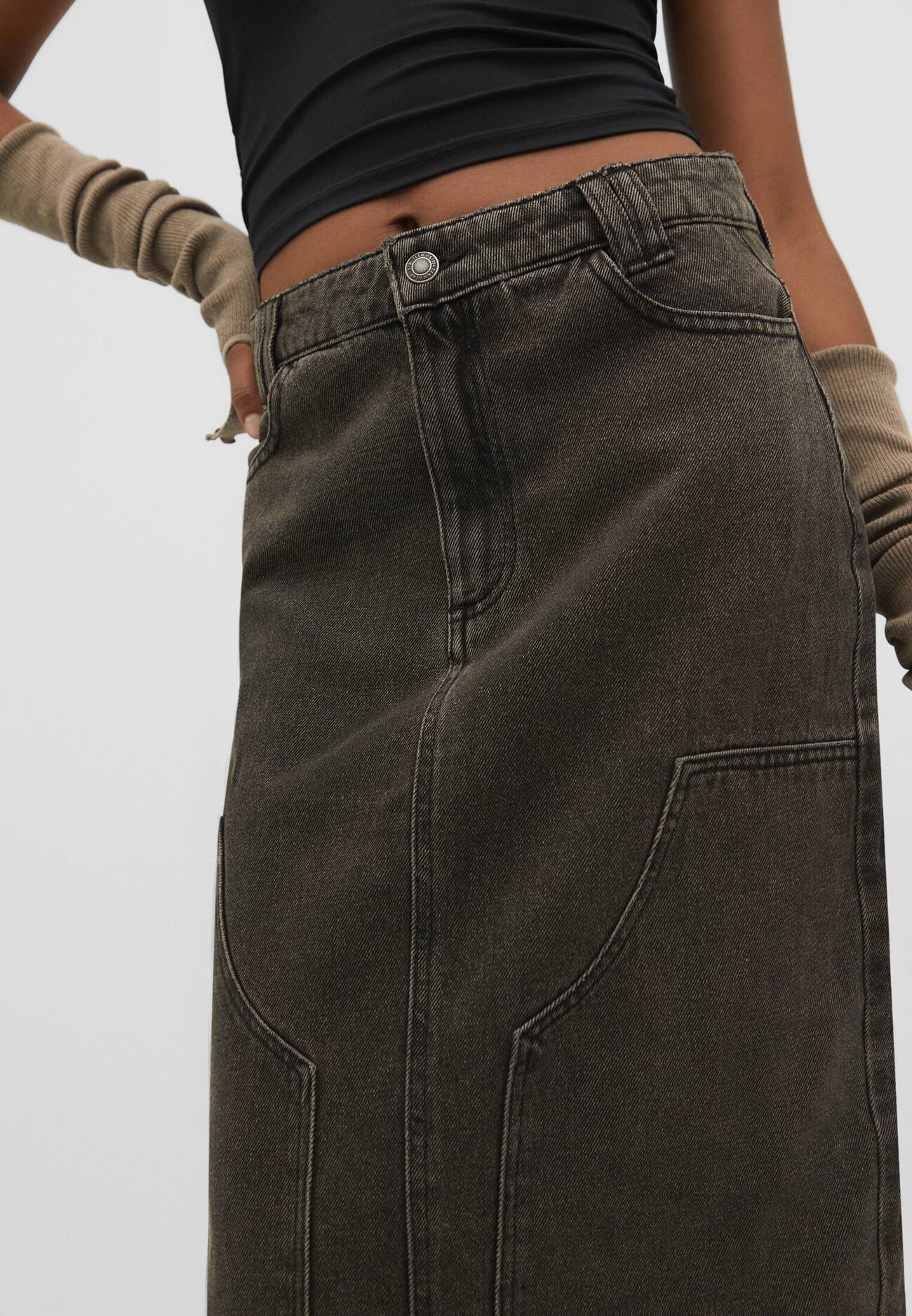 Saia longa de jeans