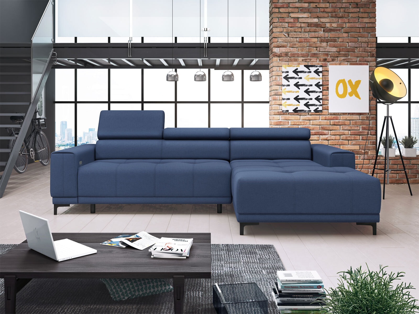 LIV'IN Ecksofa CANDIA navyblau