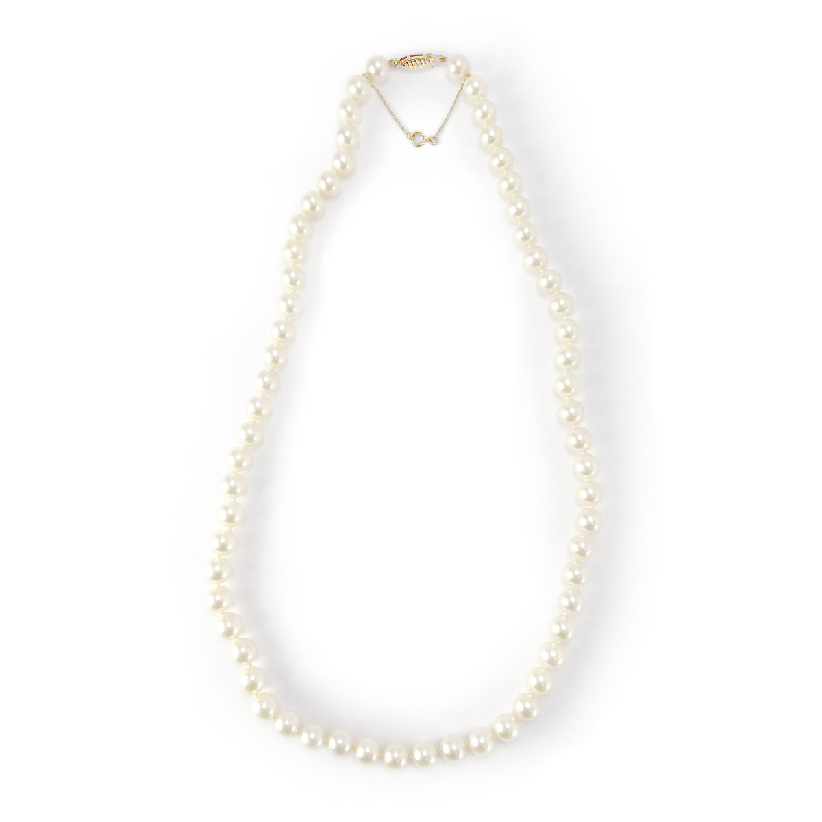 Collier choker d'occasion or 750 jaune perle de culture du japon