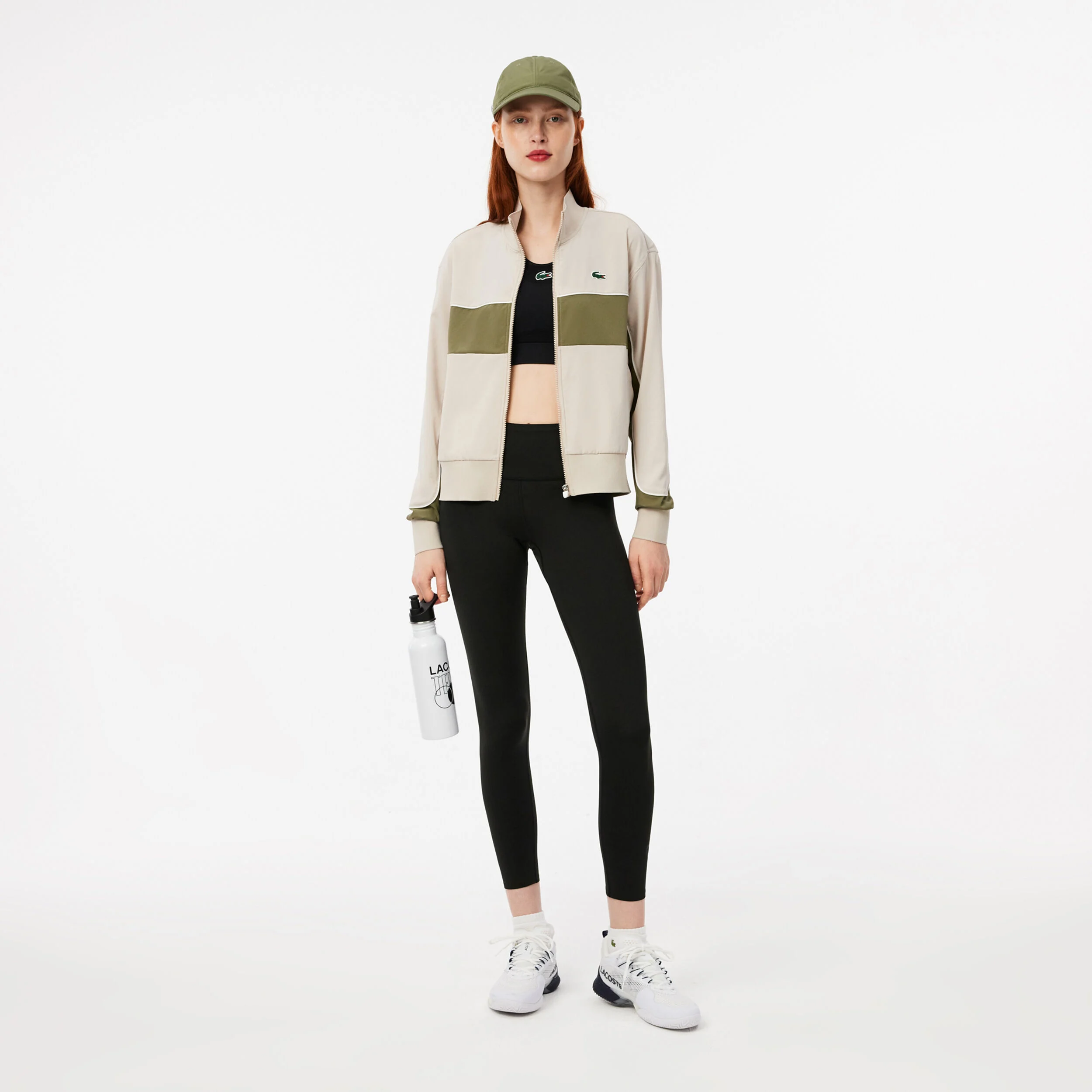 Lacoste Veste De Survêtement Femmes - Beige , Vert Olive