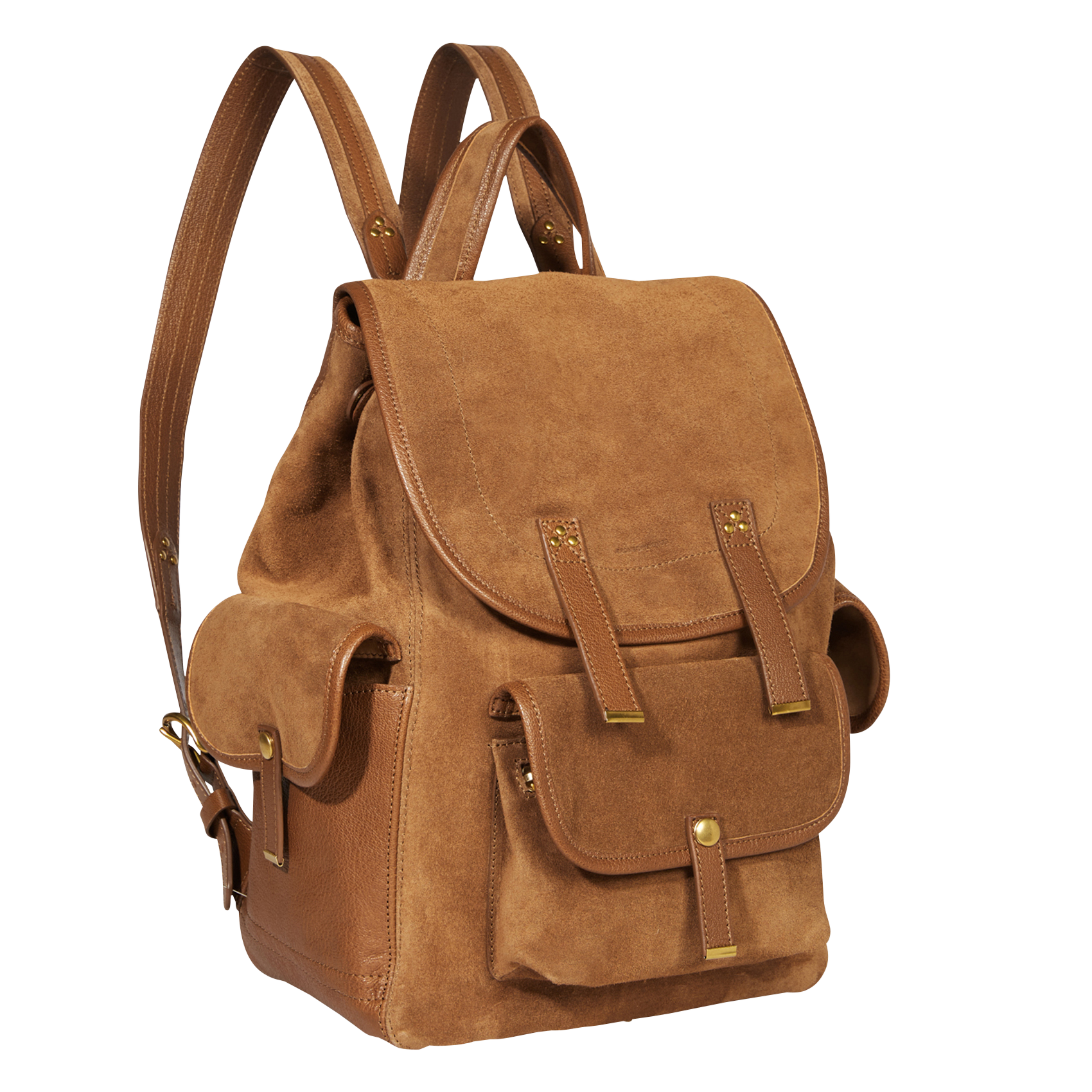 STAN - Sac à dos en cuir velours | Marron