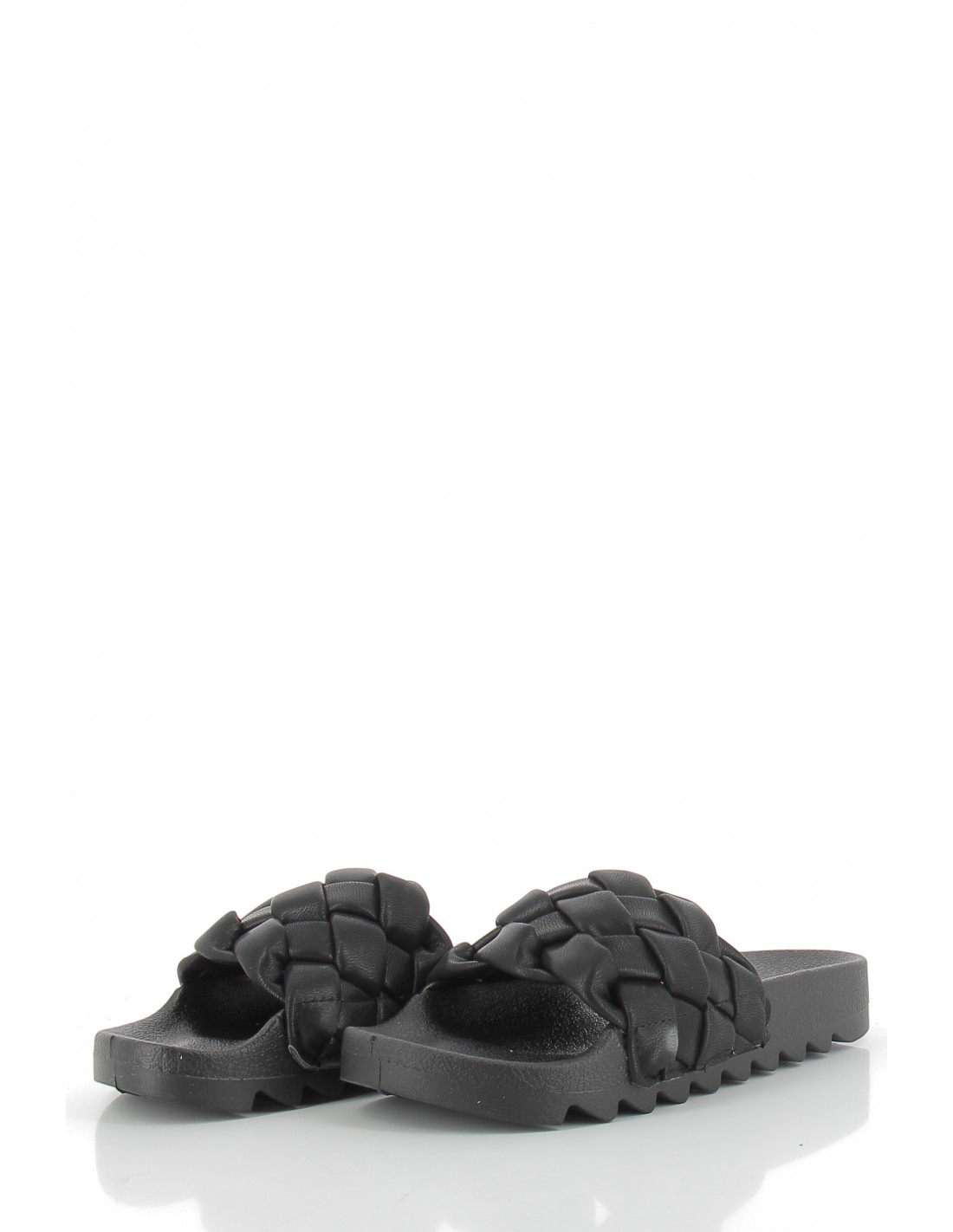colors of california claquettes slide with braided upper black femme