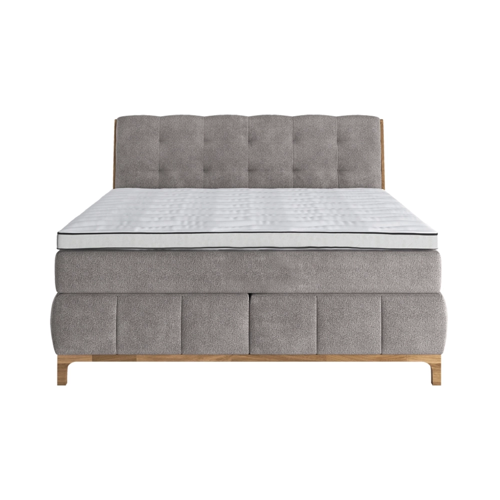 naturoo Boxspringbett Moon 180x200cm grau inkl. Premium Topper