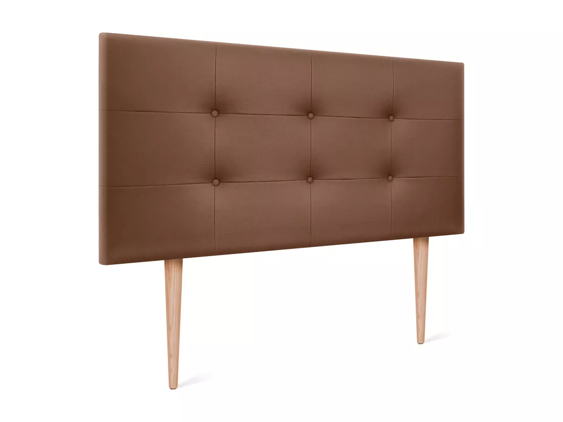 DHOME Tête de lit en Similicuir Capitonné 160x115cm avec Pieds Lits 150/160 - Argile