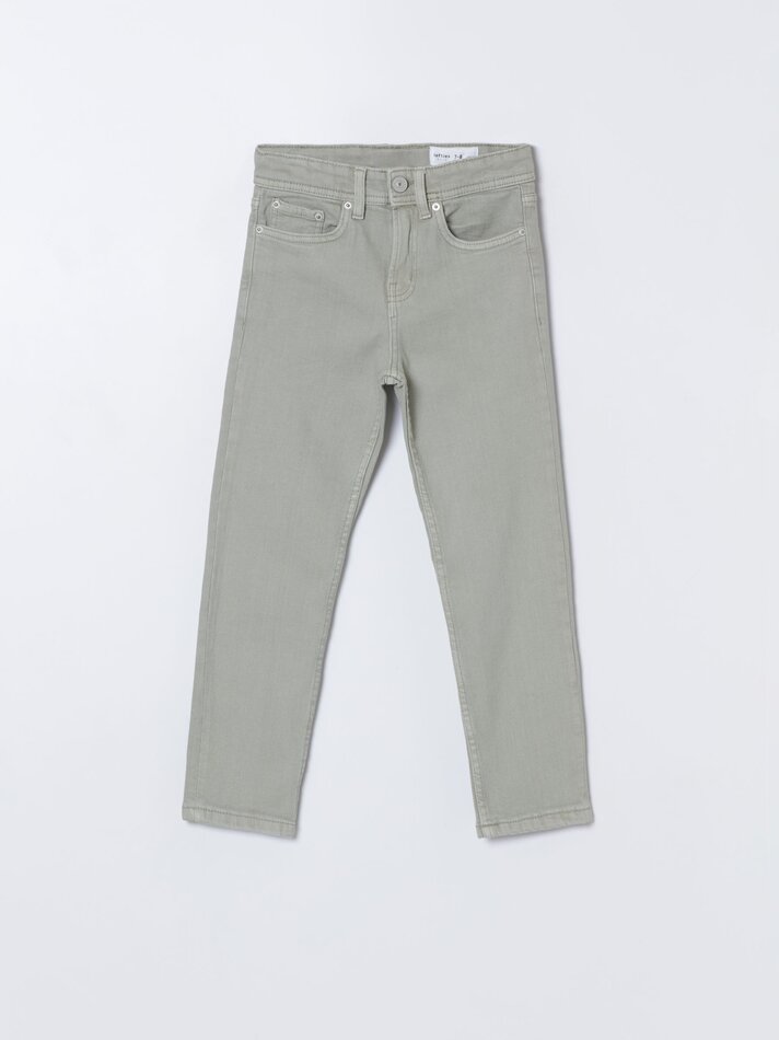 Calça jeans slim confortável - Verde claro