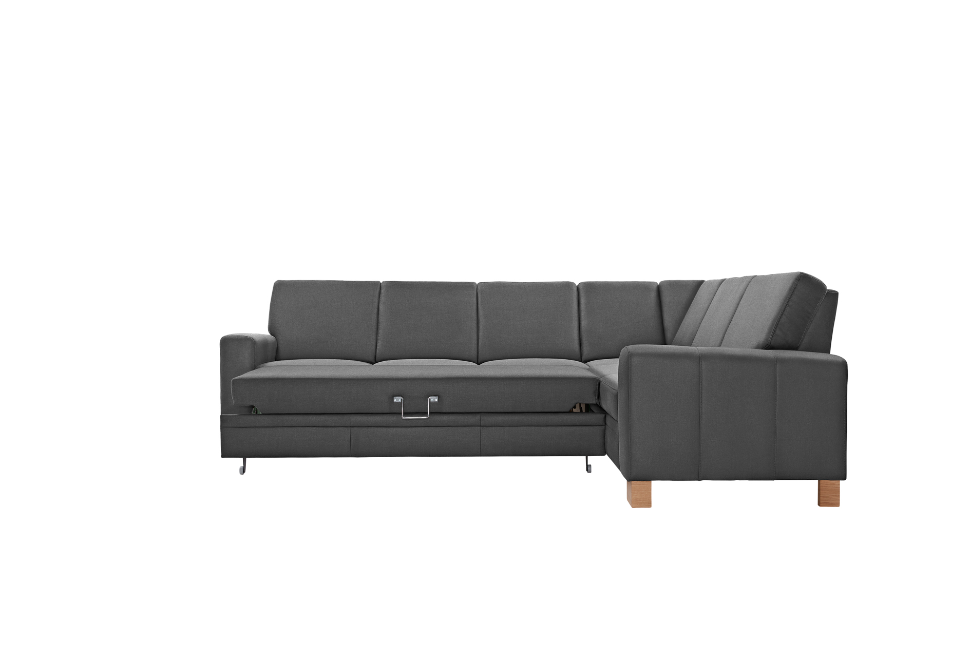 polsterpower Ecksofa - Miro grau - Basismodell - rechts