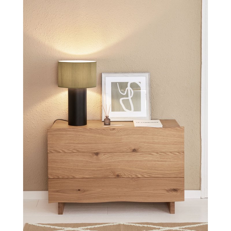 Lampe de table Domicina en métal peint noir et gris