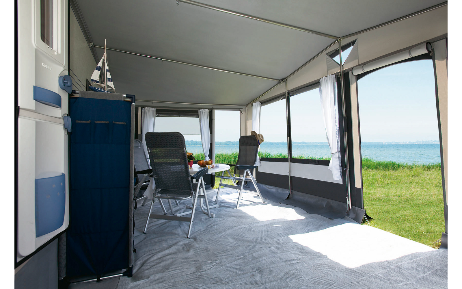Dwt Tango 300 Saison- und Ganzjahresvorzelt weiß / grau  821 - 850 cm; 240 cm