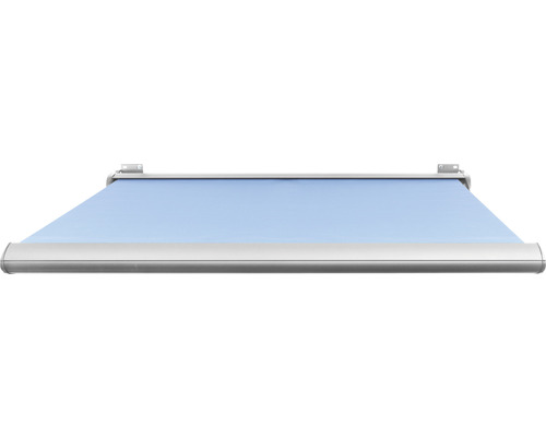 SOLUNA cassettescherm Exclusiv 2x1,5 doek design 8204 frame zilver E6EV1 geanodiseerd aandrijving rechts incl. motor en wandschakelaar