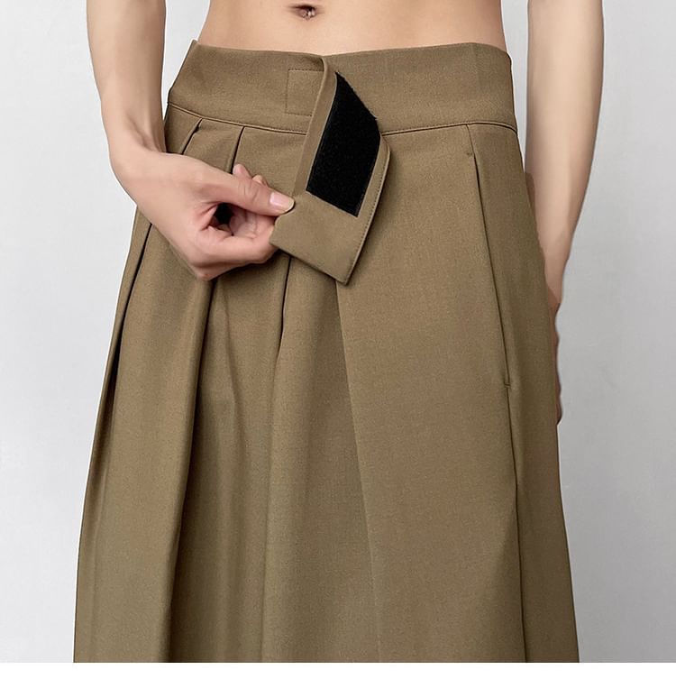FORSETI - Lage, effen broek met wijde pijpen